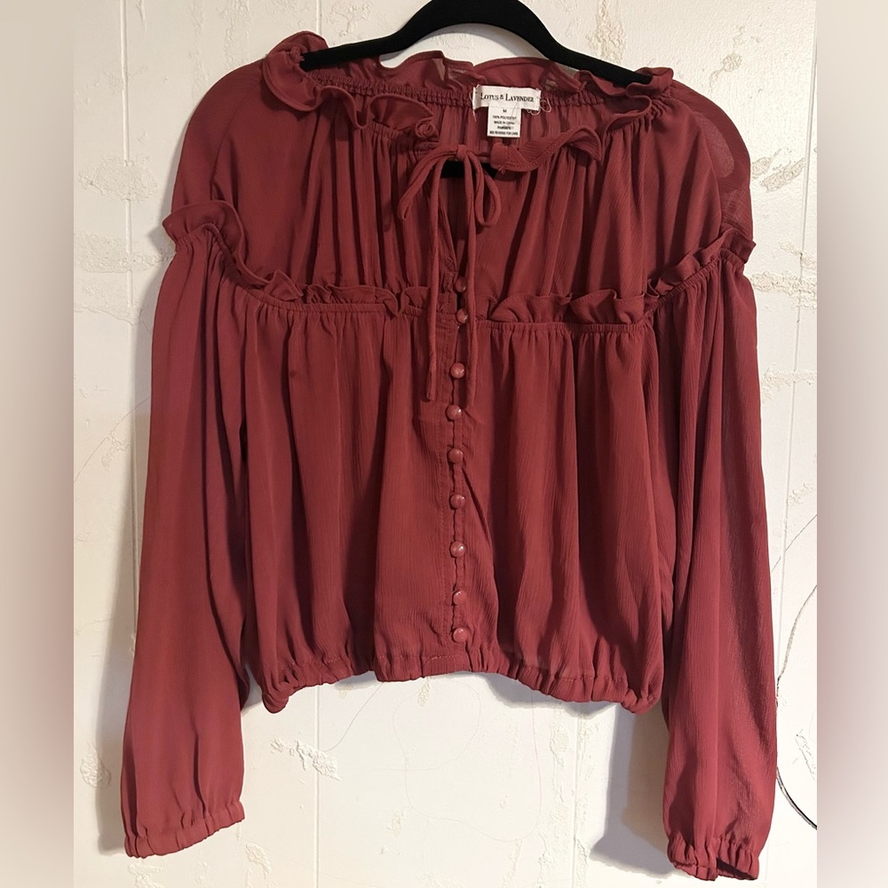Lotus & Lavender size M off the shoulder blouse